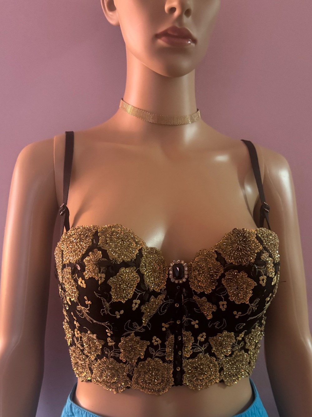 Marciano Black and Gold Bustier